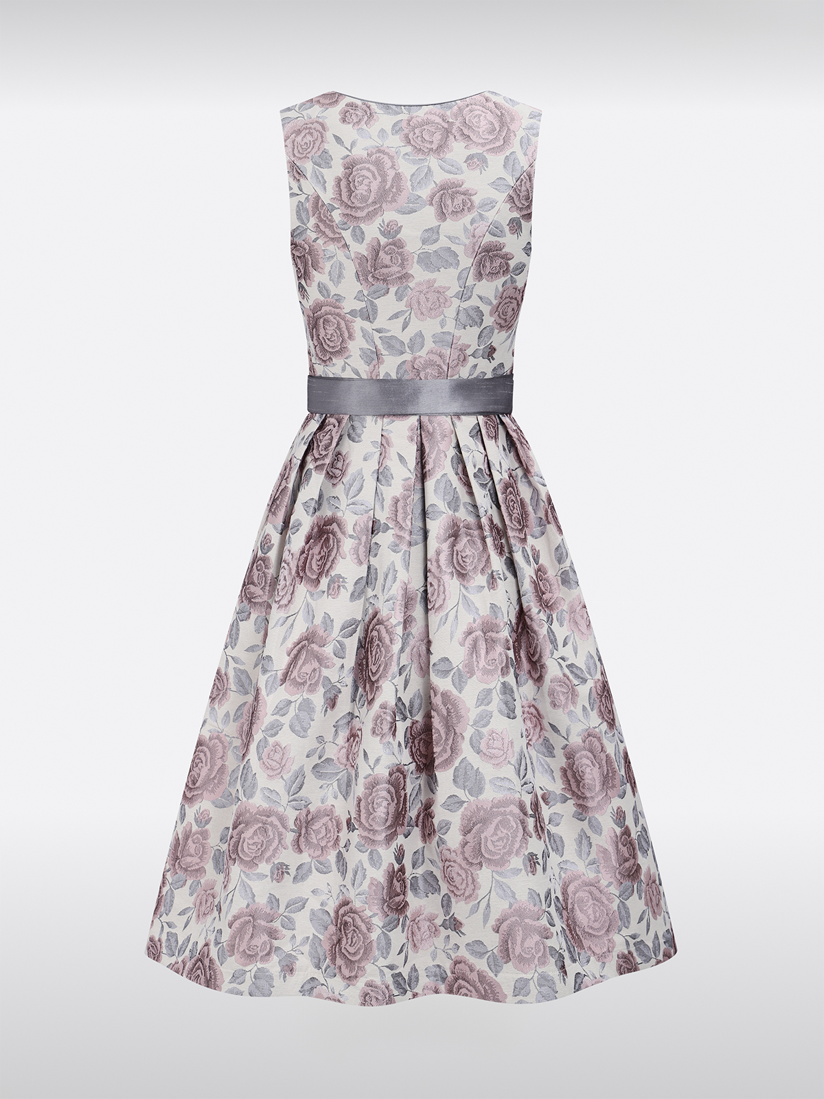 Šedá přímá výstupní květinový vzor dirndl sarina